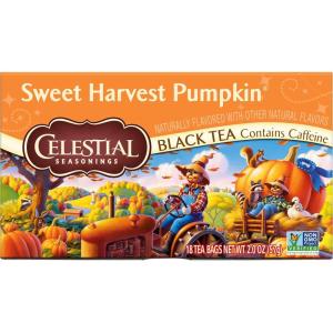 imageCelestial Seasonings Black Tea Sweet Harvest Pumpkin Contains Caffeine 18 Count Pack of 6Sweet Harvest Pumpkin