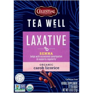 imageCelestial Seasonings TeaWell Herbal Tea Daily Wellness Organic Ginger Mint 12 CountOrganic Carob Licorice