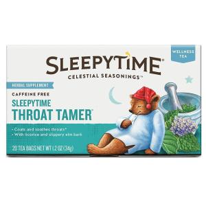 imageCelestial Seasonings Wellness Tea Sleepytime Variety Pack Detox Sinus Soother Throat Tamer Sleepytime Extra Honey Immune Boost Caffeine Free Sleep Tea 20 Tea Bags Pack of 6Throat Tamer