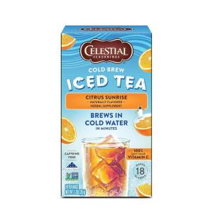 imageCelestial Seasonings Cold Brew Iced Tea Unsweetened Contains Caffeine 18 tea bags Pack of 6Citrus Sunrise