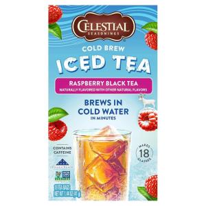 imageCelestial Seasonings Cold Brew Iced Tea Unsweetened Contains Caffeine 18 tea bags Pack of 6Raspberry