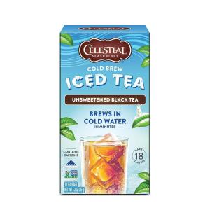imageCelestial Seasonings Cold Brew Iced Tea Unsweetened Contains Caffeine 18 tea bags Pack of 6Unsweetened