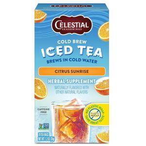 imageCelestial Seasonings Cold Brew Watermelon Lime Zinger Iced Tea 18 Tea BagsCitrus Sunrise