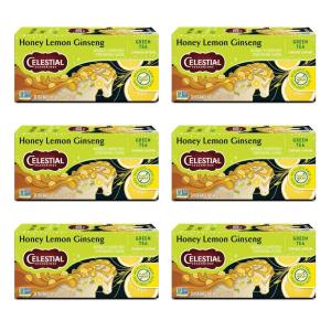 imageCelestial Seasonings Green Antioxidant Tea Contains Caffeine 20 Tea Bags Pack of 6Honey Lemon Ginseng
