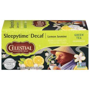 imageCelestial Seasonings Green Tea Sleepytime Decaf Lemon Jasmine Decaffeinated Sleep Tea 20 Tea Bags Pack of 6 Packaging May VaryDecaf Lemon Jasmine