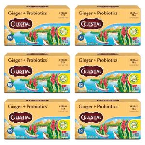 imageCelestial Seasonings Herbal Tea Caramel Apple Dream 18 Count Pack of 6Ginger  Probiotics