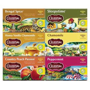 imageCelestial Seasonings Herbal Tea Variety Pack Bengal Spice Sleepytime Honey Vanilla Chamomile Country Peach Passion Peppermint ampamp Chamomile Caffeine Free 20 Tea Bags Pack of 6