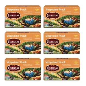 imageCelestial Seasonings Sleepytime Herbal Tea Variety Pack  Caffeine Free Sleep Tea 20 Tea Bags Per Box Pack of 6Peach